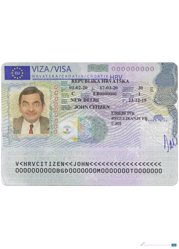 Download CROATIA schengen visa Photoshop template